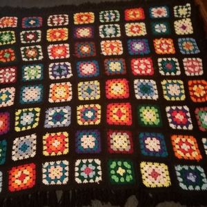Vintage Rosanne Style Granny Square Afghan